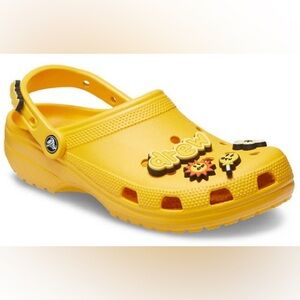 CROCS Yellow “Bieber” Sandals with Adjustable Heel Strap
